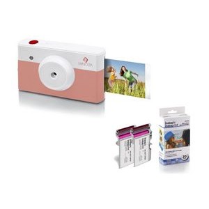 Minolta® Coral Pink & White Instapix™ Instant Camera/Printer