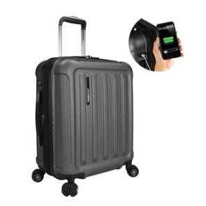 Traveler's Choice® Cyclone Hardside Smart Carry On Suitcase w/USB (Gray)