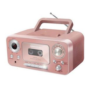 Studebaker Rose Gold Portable CD Player w/Cassette Player and AM/FM Radio