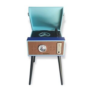 Studebaker Blue Floor Stand Turntable w/Bluetooth, CD Player & Radio