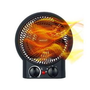 Black Portable Electric Space Heater & Fan