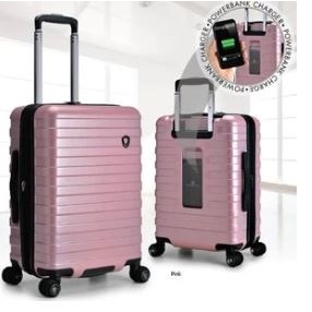 Traveler's Choice® Millennial Smart Carry On Luggage (Pink)