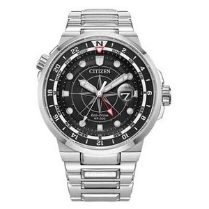Citizen® Men's Endeavor Eco-Drive® Silver-Tone Bracelet Watch w/Black Dial