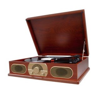 Studebaker Wooden Turntable w/Cassette Player & AM/FM Radio