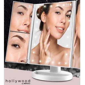 Vivitar® Hollywood by Vivitar 24 LED Light Up Tri-Fold White Mirror