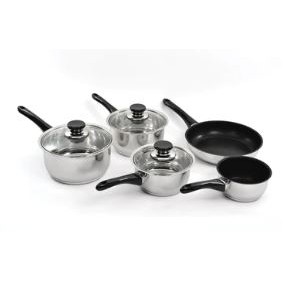 BergHoff® Vision 18/10 Stainless Steel 8 Piece Cookware Set w/Glass Lids