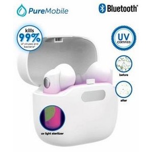Vivitar® White True Wireless Ear Buds w/UV Sterilizing Charging Case
