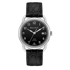 Citizen® Joseph Bulova Commodore Men's Leather Strap Watch w/Black Dial