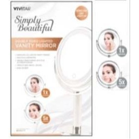 Vivitar® Double-Sided Lighted LED White Vanity Mirror