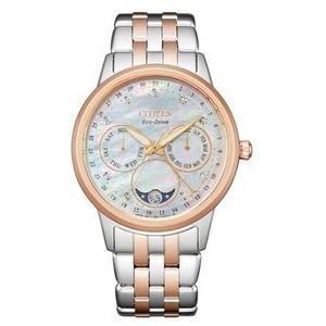 Citizen® Ladies' Calendrier Eco-Drive® Two-Tone Pink Watch w/White MOP Dial