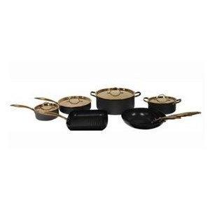 BergHoff® Ouro Black HA 12 Piece Deluxe Set w/Rose Gold Handle & Lid