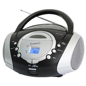 SuperSonic Portable MP3/CD Player w/ USB/AUX Inputs & AM/FM Radio