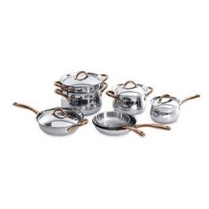 BergHoff® Studio 11 Piece Cookware Set w/Rose Gold Handles