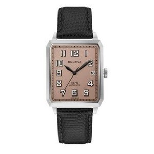 Citizen® Joseph Bulova Breton Men's Leather Strap Watch w/Blush Dial
