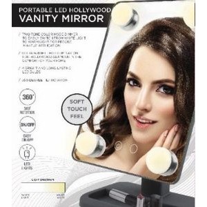 Vivitar® Hollywood by Vivitar Portable Black LED Vanity Mirror