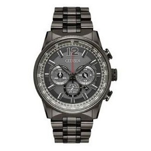 Citizen® Men's Nighthawk Eco-Drive® Watch w/Grey Dial & Red Accents