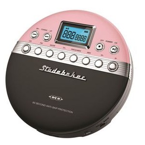Studebaker Pink & Brown Joggable Personal CD Player w/FM Transmission & FM PLL Radio