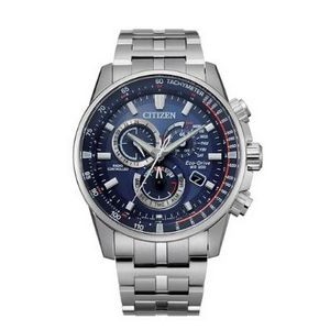 Citizen® Men's Atomic Time Eco-Drive® Silver-Tone Watch