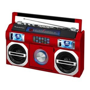 Studebaker Red Portable Boombox w/CD Player & FM Radio