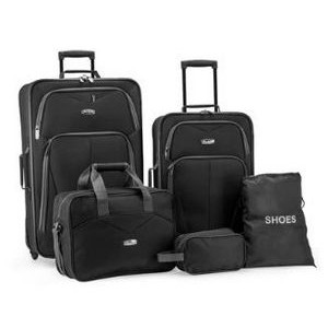 Traveler's Choice® Elite Soft Side 5 Piece Luggage Set (Black)