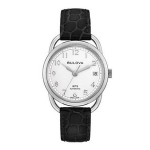 Citizen® Joseph Bulova Commodore Ladies Leather Strap Watch w/White Dial