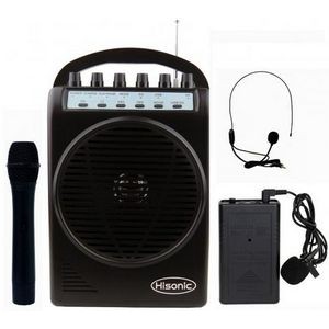 Hisonic® VHF Dual Channel Wireless Black PA System w/MP3 Player