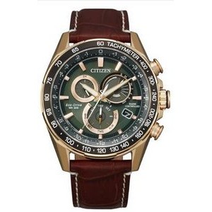 Citizen® Men's Eco-Drive® PCAT Brown Leather Band Watch