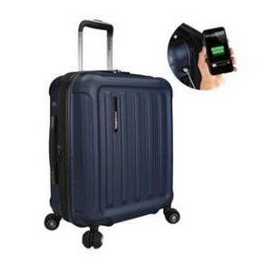 Traveler's Choice® Cyclone Hardside Smart Carry On Suitcase w/USB (Navy)