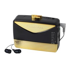 Studebaker Black & Gold Personal Stereo Cassette Player w/AM/FM Radio
