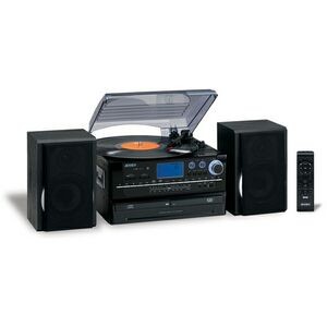 Jensen 3-Speed Stereo Turntable 2 CD System with Cassette and AM/FM Stereo