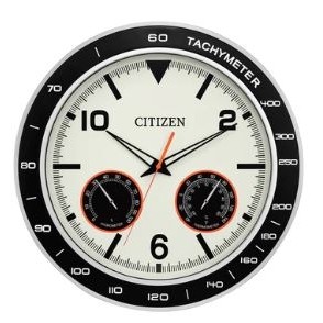 Citizen® Outdoor Black & Silver-Tone Wall Clock w/Hygrometer & Thermometer