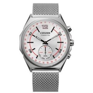 Citizen® Connected Bluetooth™ Silver-Tone Mesh Watch w/Silver-Tone Dial