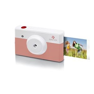 Minolta® Coral Pink & White Instapix™ Instant Print Camera