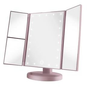 Vivitar® 21 LED Light Up Rose Gold Tri-Fold Mirror