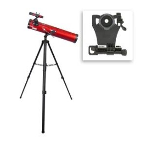 Carson® Red Planet Series Newtonian Reflector Telescope w/Smartphone Adapter