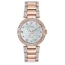Citizen® Ladies' Silhouette Crystal Eco-Drive® Pink Gold-Tone Watch w/White MOP Dial