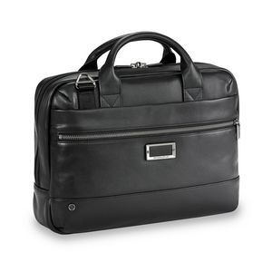 Briggs & Riley™ @Work Leather Slim Briefcase (Black)