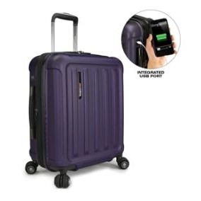 Traveler's Choice® Cyclone Hardside Smart Carry On Suitcase w/USB (Purple)