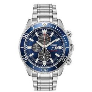 Citizen® Men's Eco-Drive® Promaster Diver Stainless Steel Watch w/Blue Dial