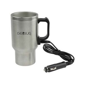 16 Oz. Silver Electric Coffee Mug w/Wire Car Plug