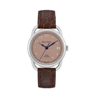 Citizen® Joseph Bulova Commodore Ladies Leather Strap Watch w/Blush Dial