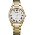 Citizen® Ladies' Arezzo Eco-Drive® Gold-Tone Watch w/White Dial
