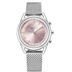 Citizen® Ladies' Connected Bluetooth® Stainless Steel Mesh Watch w/Pink Dial