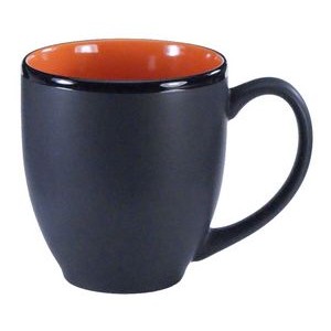 16 Oz. St. Paul Hilo Bistro Mug (Black Matte Out/ Orange In)