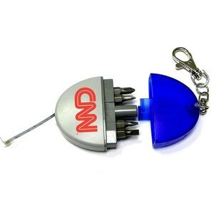 Mini Screwdriver & Tape Measure Tool Kit with Lobster Keychain