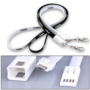 2 In 1 USB Charging Cables with Lanyard