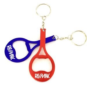 Tennis Racquet Aluminum Bottle Opener with Key Chain (9 Week Production)