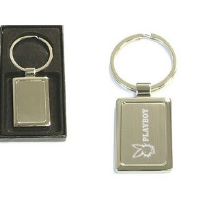 Shiny chrome finished rectangular metal key holder with gift case