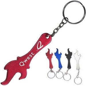 Torch & Fire Flame Aluminum Bottle Opener with Keychain (2 Week Production)