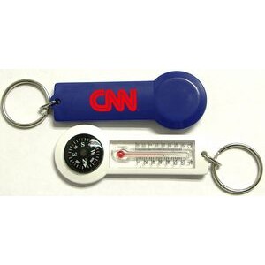 Compass Thermometer Key Chain
